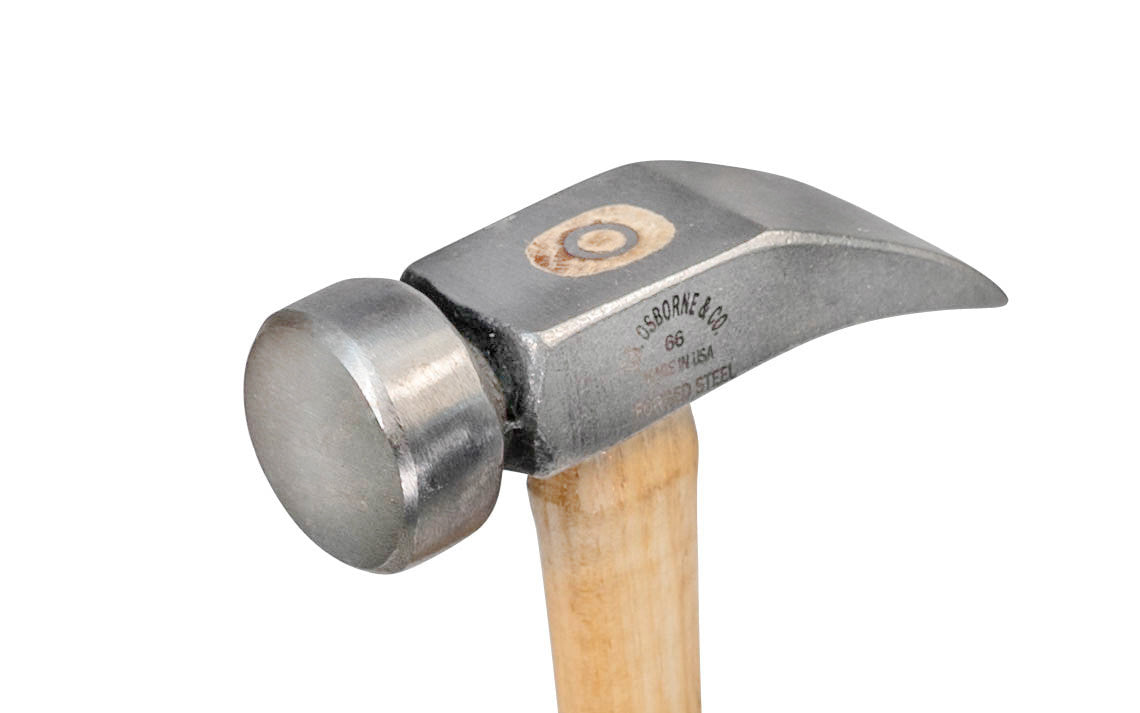 C.S. Osborne Leather Working Hammer No. 66 ~ (Model #66) has a slightly rounded head to prevent marring of leather and a genuine Hickory wood handle ~ Made in USA ~ 096685561257