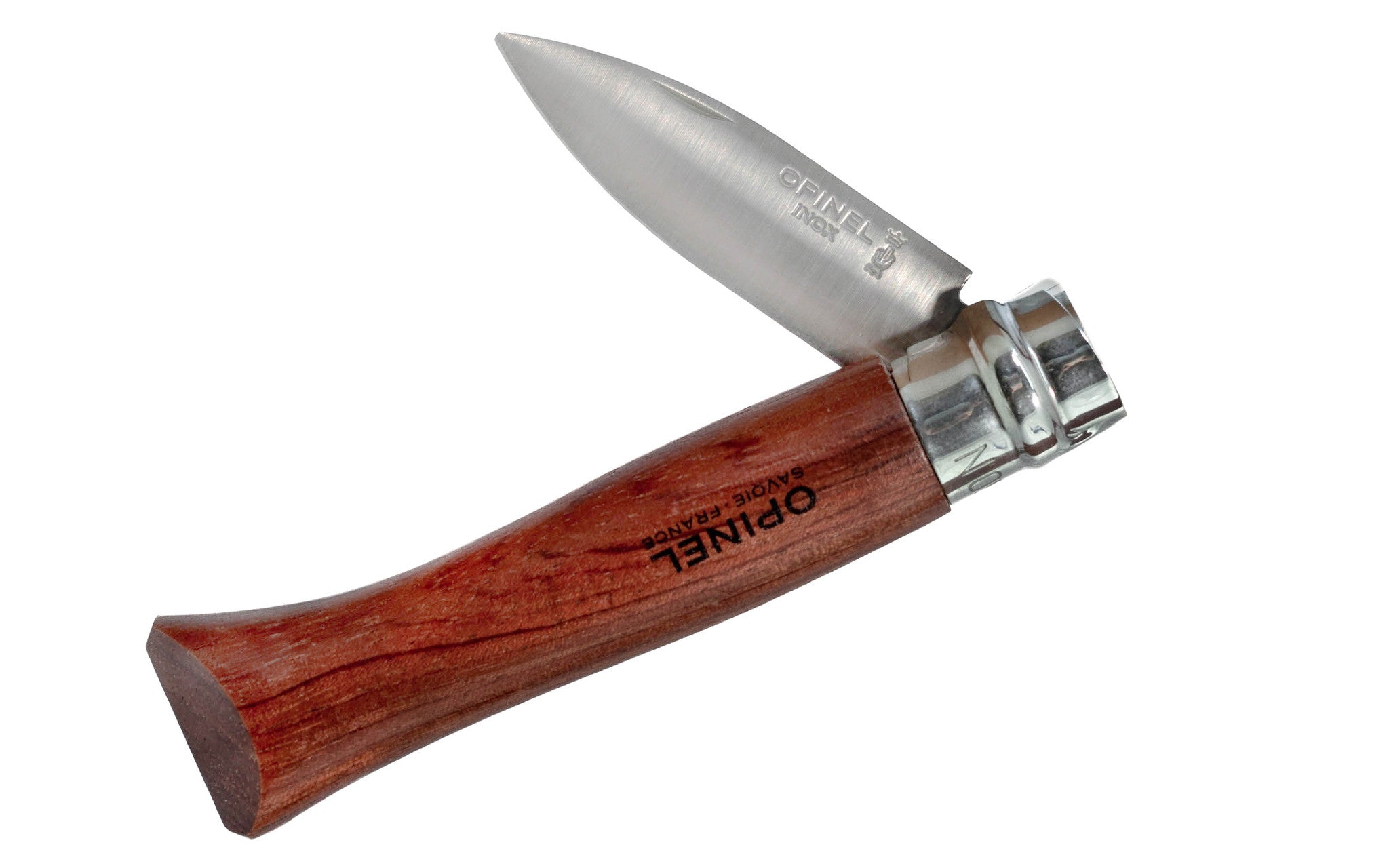 Opinel Stainless Steel Oyster Knife ~ Bubinga Handle ~ Foldable Blade