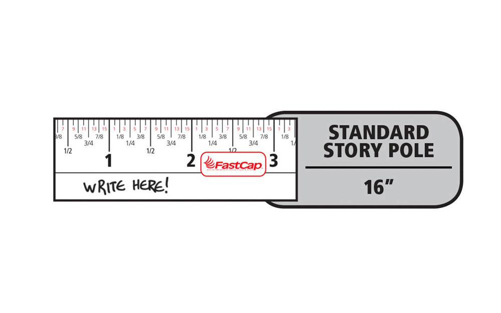 FastCap FlatBack Tape Measure - Standard Story Pole ~ 16' - Model No. PSSP-FLAT16