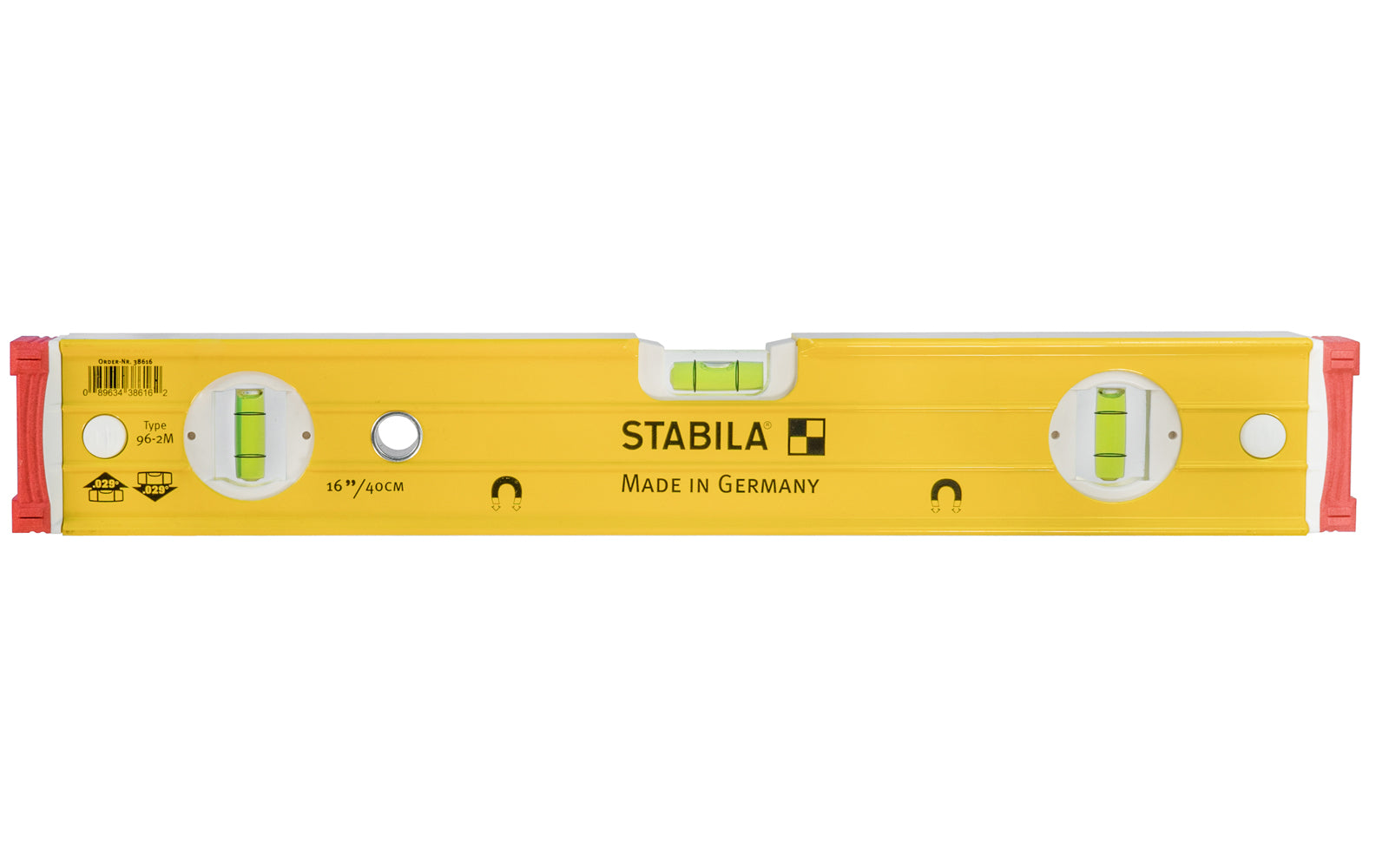 Stabila 16" (40 cm) Magnetic Level ~ Type 96-2M - No. 38616 ~ Made in Germany