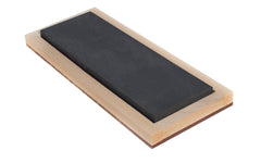 Black Hard Arkansas Bench Stone with Wooden Box ~ 6" x 2" - Made in USA ~ 6" Long  x  2" Wide  x  1/2" Thick - super-fine stone, it is sometimes referred to as the "Surgical Black Arkansas Stone". It is great for putting an ultimate edge on your tools & knives - Final Finish - Model No. BAB-62-C