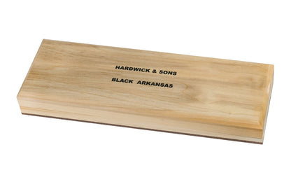 Black Hard Arkansas Bench Stone with Wooden Box ~ 8" x 2" - Made in USA ~ Model No. BAB-82-C - Super-fine stone, it is sometimes referred to as the "Surgical Black Arkansas Stone". It is great for putting an ultimate edge on your tools & knives. Many people use the Black Hard Arkansas Stone for the final finish on blades