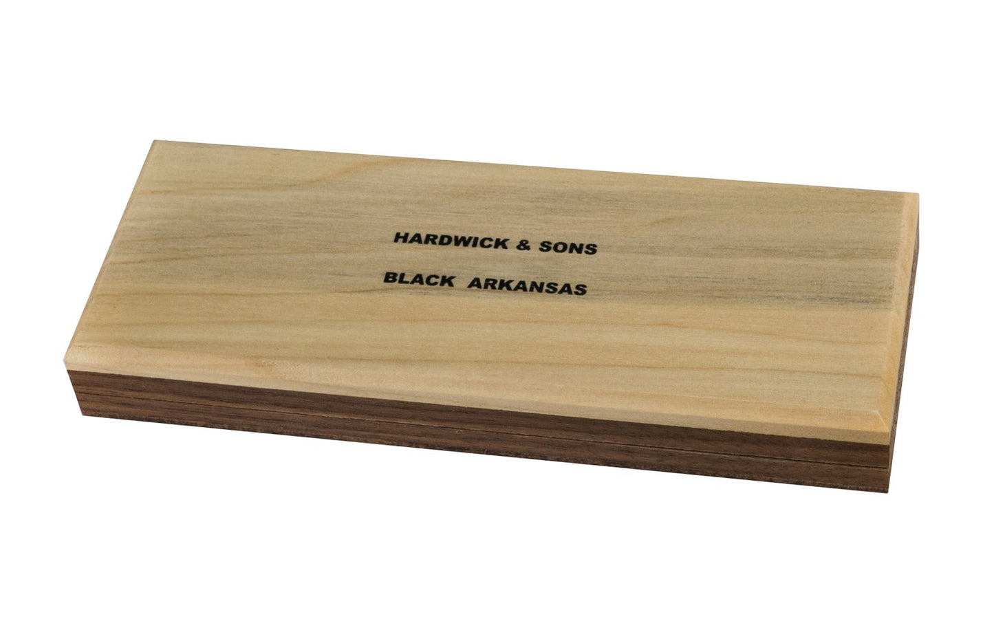 Wide Black Hard Arkansas Bench Stone with Wooden Box ~ 8" x 2-1/2" - Extra Wide ~ Super-fine stone, it is sometimes referred to as the "Surgical Black Arkansas Stone". It is great for putting an ultimate edge on your tools & knives. Many people use the Black Hard Arkansas Stone for the final finish on blades - Model No. BAB-822-C