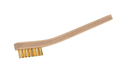7" Long Brass Cleaning Brush with Wooden Handle ~ 5/16" Width x 1/2" Trim - Model No. 273 - Made in USA