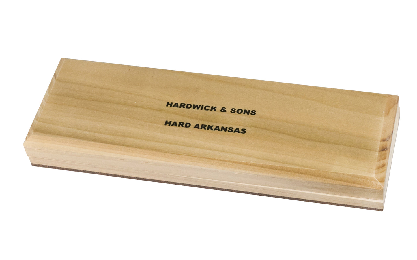 Hard Arkansas Bench Stone with Wooden Box ~ 8" x 2" - Made in USA ~ Super-fine stone that is satisfactory for the final edge on woodworking cutting tools & knives. Use a few drops of mineral oil to prevent glazing while sharpening - Model No. FAB-82-C