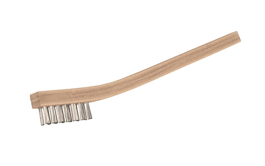 7" Long Stainless Steel Cleaning Brush with Wooden Handle ~ 5/16" Width x 1/2" Trim - Model No. 274 - Made in USA