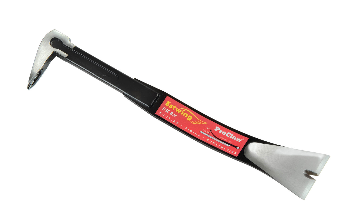 The Estwing "Pro Claw" RSC Bar is a three-in-one nail puller, the roofing, siding, & construction bar. 16" length. Heavy duty & stout. Made in USA.