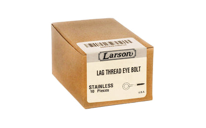 Bulk Box (10) of Stainless Steel Screw Eyes ~ Lag Thread - Made in USA