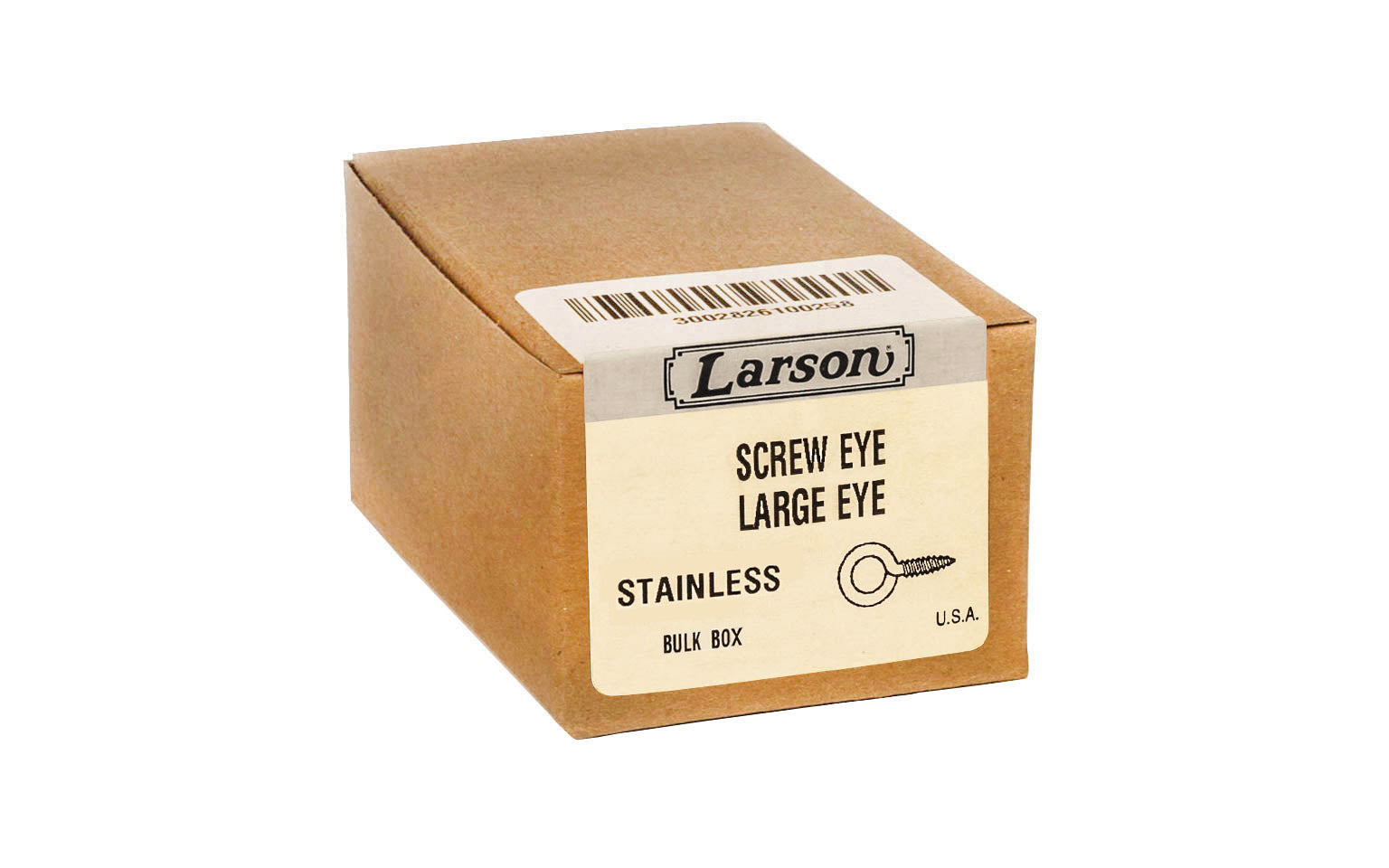 Bulk Box of Stainless Steel Screw Eyes ~ Large Eye - Made in USA