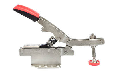 Model No. STC-HH70 ~ Auto-adjust Toggle Clamp by Bessey automatically adjusts to variations in the work piece height while maintaining clamping force, & has an adjustable clamping force based on the adjusting screw in the joint - Allows clamping force adjustment from 25 to 550 lbs. Holding capacity up to 700 lbs