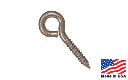 Stainless Steel Screw Eye ~ Lag Thread - Made in USA