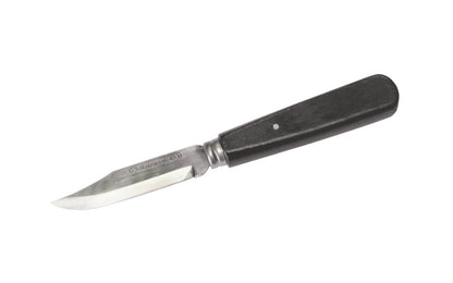 The CS Osborne Sloyd Knife (No. 6 & No. 7) is a high-quality carbon steel blade hand ground & tempered with steel ferrule & oval hardwood handle ~ Made in the USA ~ 096685600123 ~ 096685600147