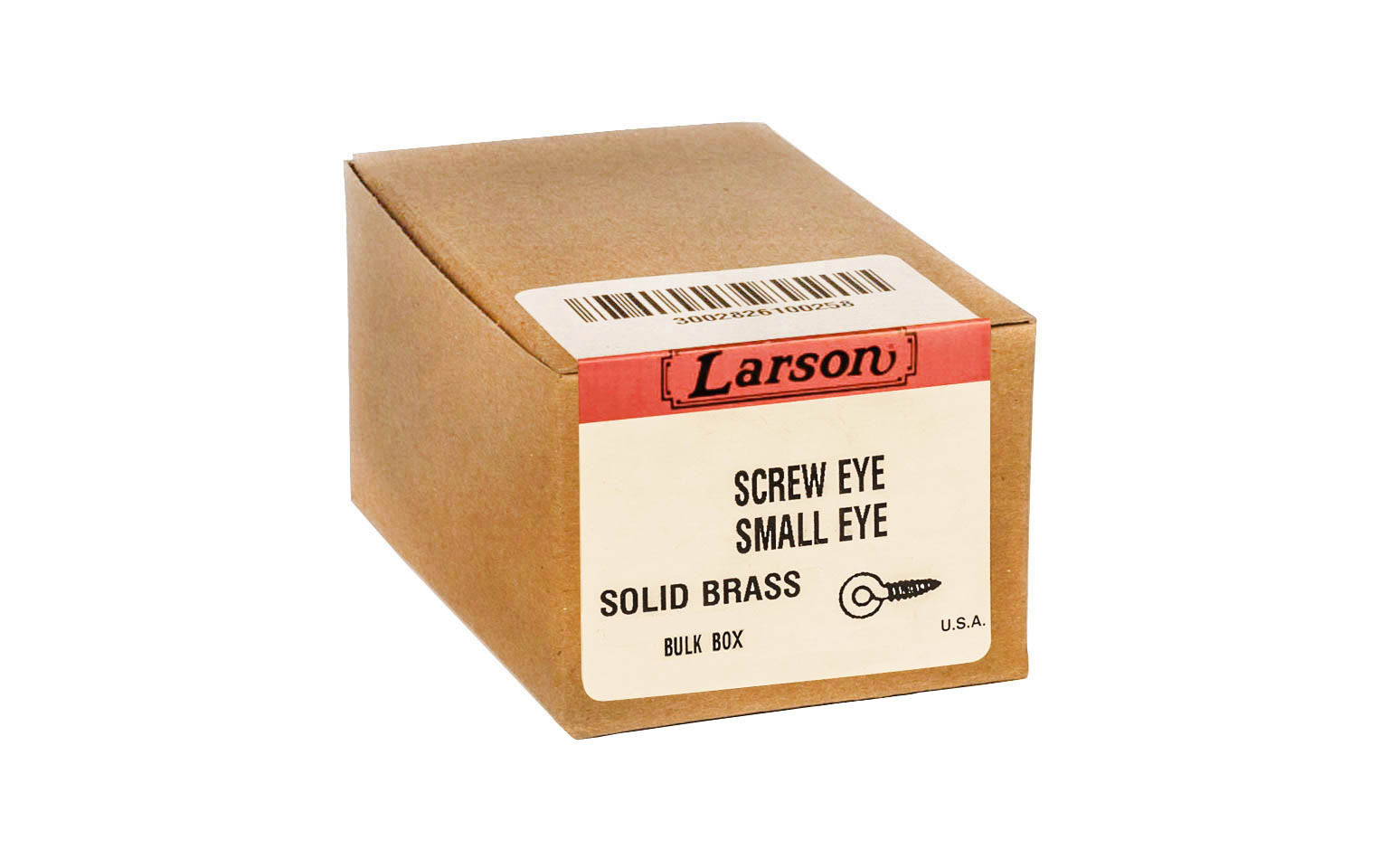 Bulk Box of Solid Brass Screw Eyes ~ Small Eye - Made in USA