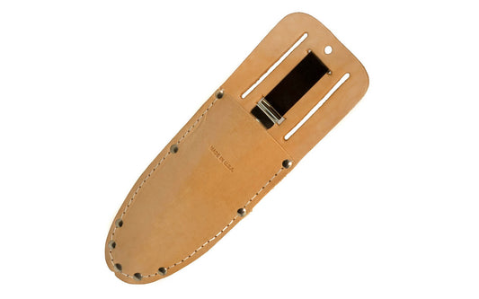 Hori-Hori Leather Sheath ~ Made in USA · Sheath for "Hori Hori" soil & weeding knife ~ Held together securely with rivets ~ Belt loop & metal clip on sheath ~ Use with other garden tools