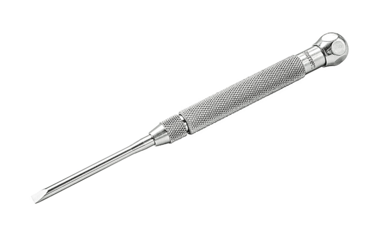 The 553B Pocket Screwdriver features a hexagonally shaped head to prevent them from rolling. When not in use, the blade can be reversed into the screwdriver body for conveniently & safely carrying them in pockets. Size takes no more room than a penknife. With 3" (75mm) Blade, Overall length is 5 5/8" (140mm). Slotted Head.   Made in USA.