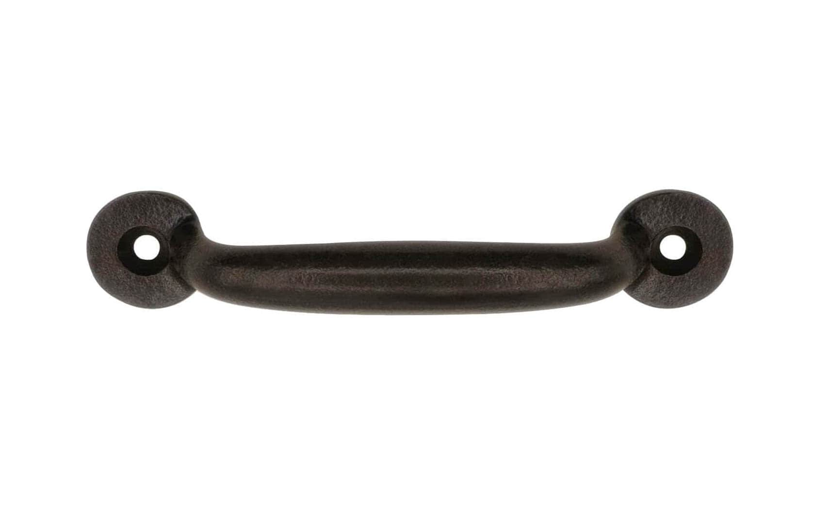 A Classic Cast Iron Handle ~ 3" On Centers with a satin black finish. Excellent for a wide variety of uses including drawers, cabinets, smaller doors, sashes, furniture, & screen doors. A classic looking handle excellent for adding charm & style to your home. Vintage finish with lacquer to resist rust. Model 88609