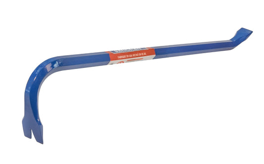 Made in USA · Model No. 324 - 324 - 24" overall length - Angled chisel on one end for prying - Nail puller on the other end - Rust-resistant finish - Gooseneck Bars pull, pry & straighten, with an angled chisel on one end for prying & lifting, & the other end is slotted for pulling nails - Wrecking Bar - Crow Bar