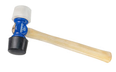 Vaughan 24 oz Rubber Mallet Hammer With Hickory Handle - 14" ~ No. RM24 - Vaughan Hammers Made in USA - Two faces: white (non-marring) & black (general purpose)