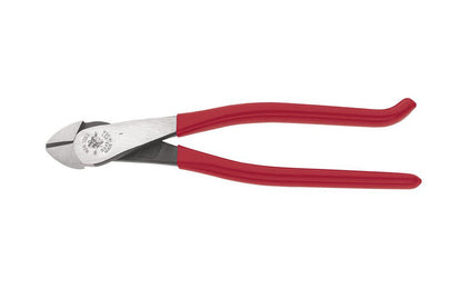 Klein Tools 9" Ironworker's Diagonal Cutting Pliers D248-9ST have a high-leverage design to provide 36% greater cutting power than other pliers. Angled head design makes work easier in confined spaces. Hot-riveted joint ensures smooth action with no handle wobble. For non ferrous wire & soft metal cutting. Made in USA.