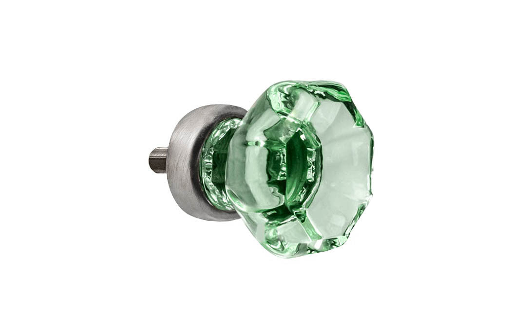 Restorers Classic Octagonal Glass Knob - 1 Inch Diameter | Nickel | Knobs Glass & Porcelain Restorers Classic Octagonal Glass Knob - 1 Inch Diameter | Nickel | Knobs Glass & Porcelain
