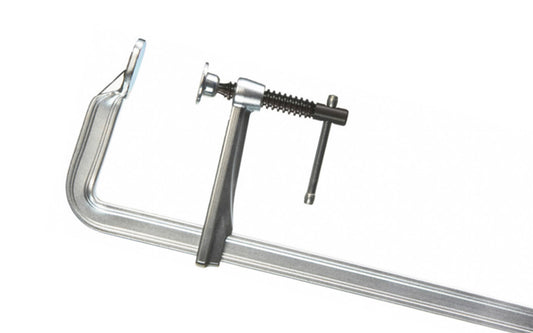 This 18" Bessey All-Steel "F-Style" Bar Clamp 1200-S18 has a patented rail profile that offers more clamp force with fewer spindle turns. U-shaped sliding arm offers straight line power for great stability. Heat treated, high carbon Acme threaded screw is tempered & quenched, which gives greater load capacity.