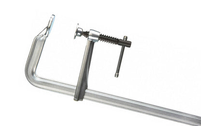 This 18" Bessey All-Steel "F-Style" Bar Clamp 1200-S18 has a patented rail profile that offers more clamp force with fewer spindle turns. U-shaped sliding arm offers straight line power for great stability. Heat treated, high carbon Acme threaded screw is tempered & quenched, which gives greater load capacity. 788502200172