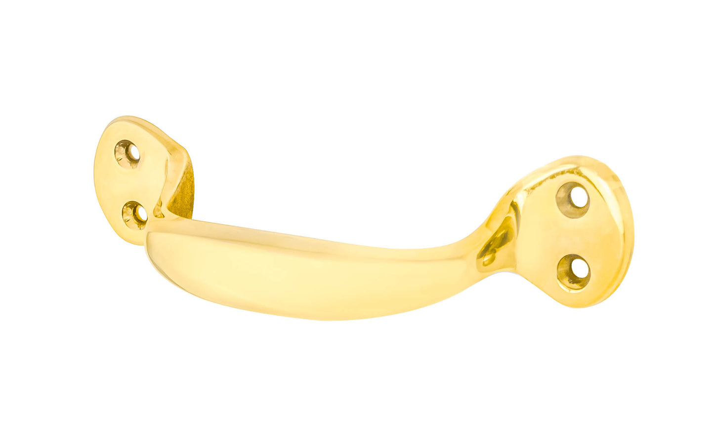 Heavy Duty Solid Brass Handle ~ 4-3/4" On Centers ~ Non-Lacquered Brass (will patina naturally over time)