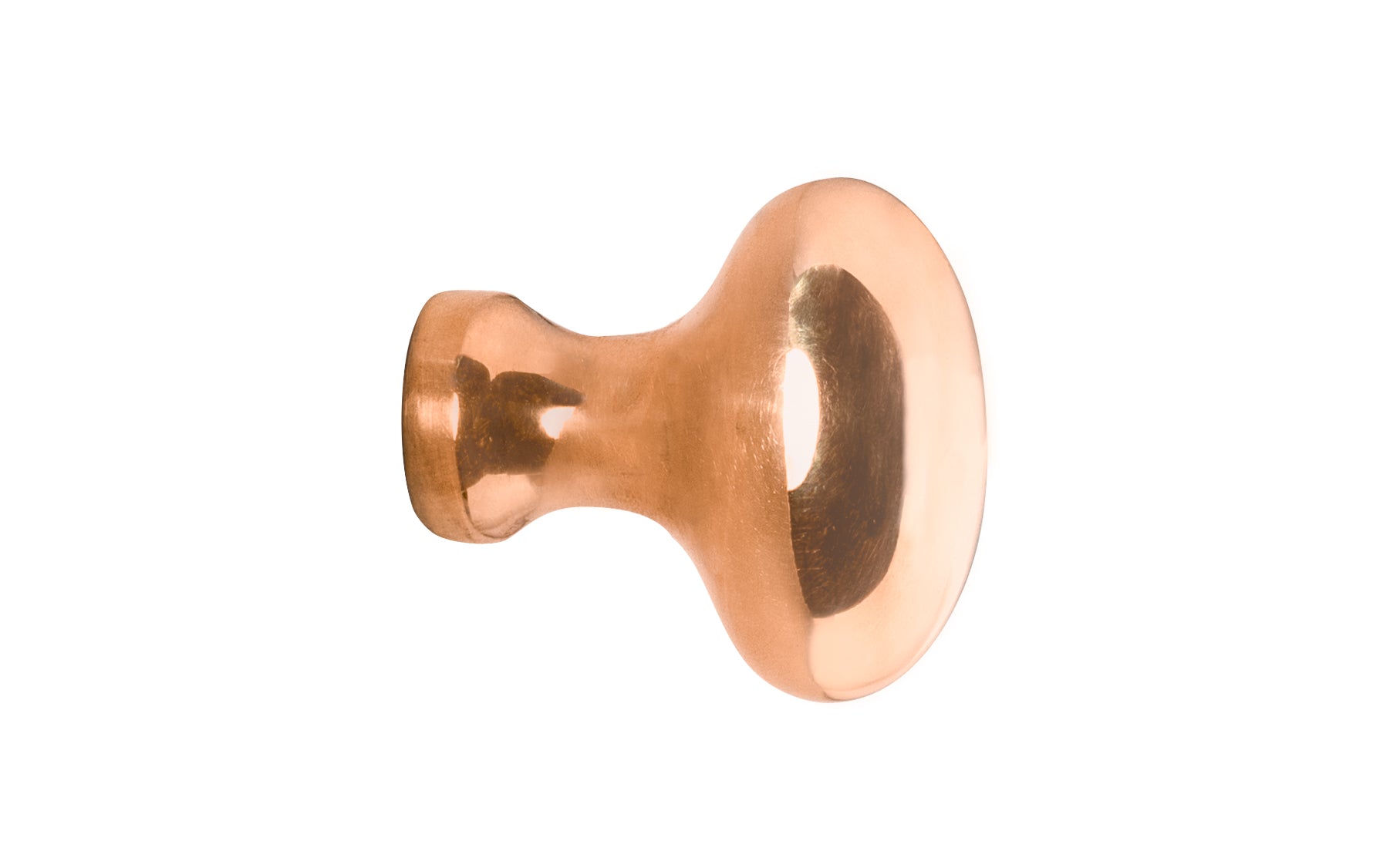 Vintage-style Hardware · Classic & Traditional Solid Brass Cabinet Oval Knob. 1-1/4" length size knob. Quality solid brass core, this stylish knob has a smooth & weighty fee. May be mounted vertically or horizontally. Great for kitchens, bathrooms, on furniture, cabinets, drawers, small doors, cabinet doors. Polished Copper Finish.
