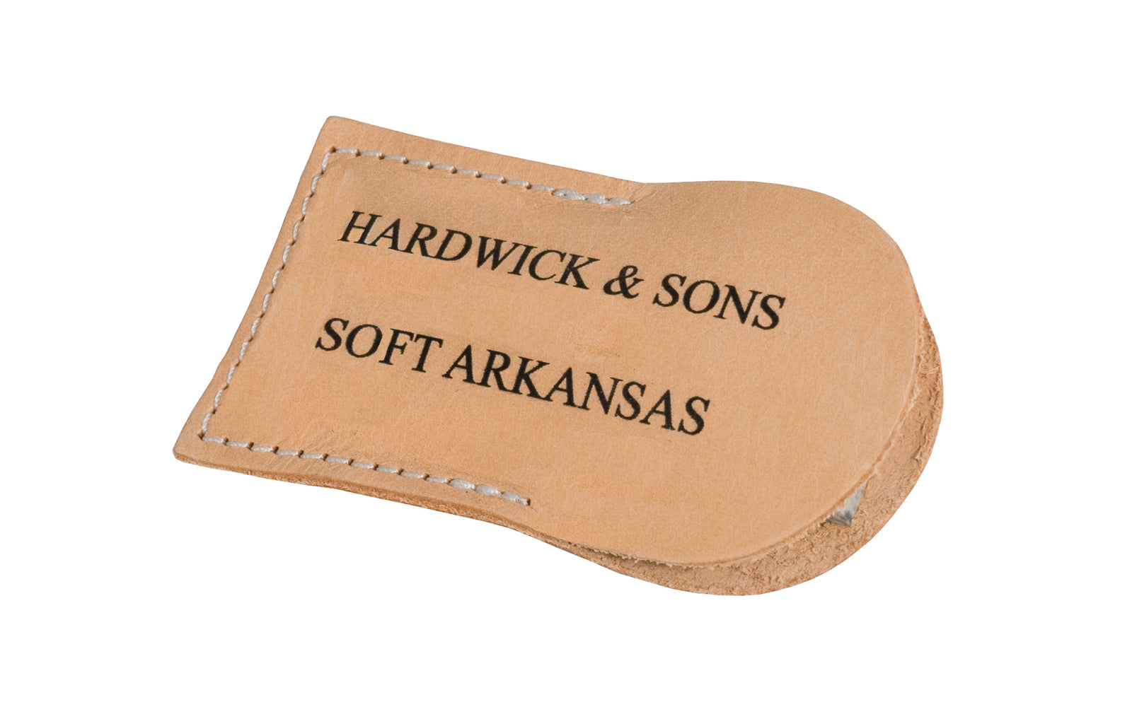 Soft Arkansas Slip Stone with Leather Pouch ~ 3" x 1" - Made in USA ~ Extra-fine stone. It is the least dense & coarsest grained of the natural Arkansas stones & good for starting an edge on your tools & knives; commonly used after synthetic or oil stone - Model No. MAP-13A-L