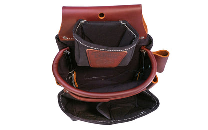 Occidental Leather Fat Lip Tool Bag ~ Model 8581 - Fits a 3" work belt - These bags are 10" deep & feature a full leather boot along with a distinctive leather "FatLip" bag mouth. Leather "FatLip" keeps the bag formed, open, & protected against abrasion. Made of Nylon & genuine Leather - 10 total pockets & tool holders