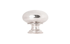 Vintage-style Hardware · Traditional & Classic Brass Knob with a Polished Nickel Finish. 1" diameter size knob. Made of high quality brass, this stylish round cabinet knob has a smooth look & feel on a pedestal shaped base. Works great in kitchens, bathrooms, on furniture, cabinets, drawers. Authentic reproduction hardware.
