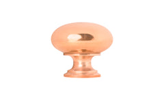 Classic round cabinet brass knob ~ 1" Diameter ~ Polished Copper Finish