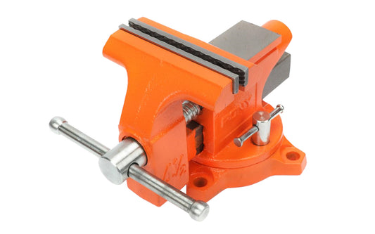 Pony 4-1/2" Light-Duty Bench Vise with Swivel Base ~ 3" Jaw Opening - Pony / Jorgensen Model No. 24545 - Permanent pipe jaw, ground & polished anvil, & forming horn ~ 044295245456